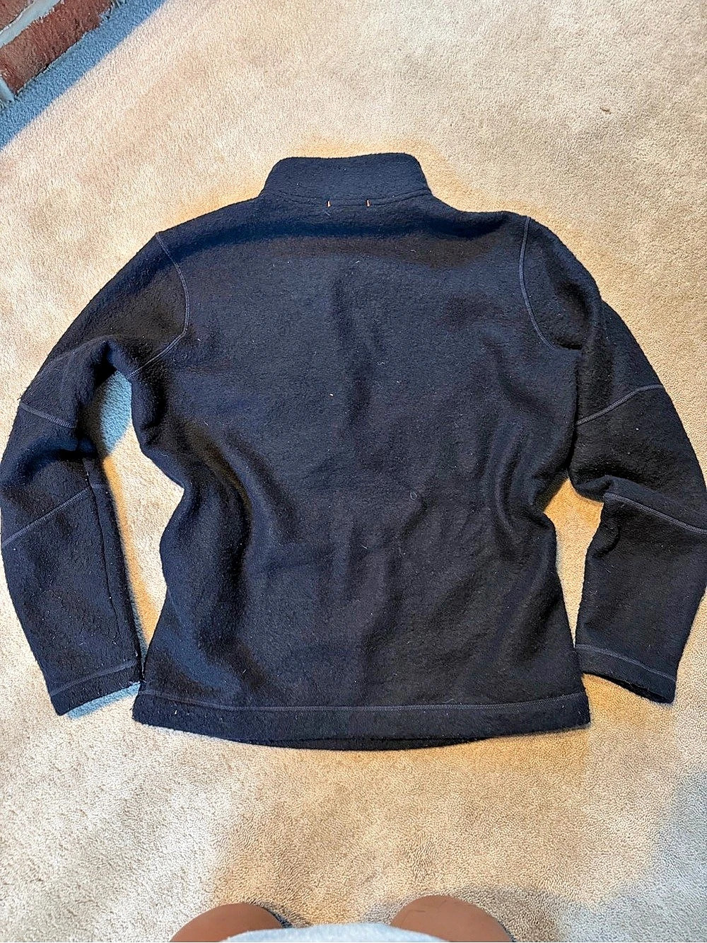 Smartwool Active Fleece Wind Half-Zip Pullover Black Medium - Picture 3 of 4
